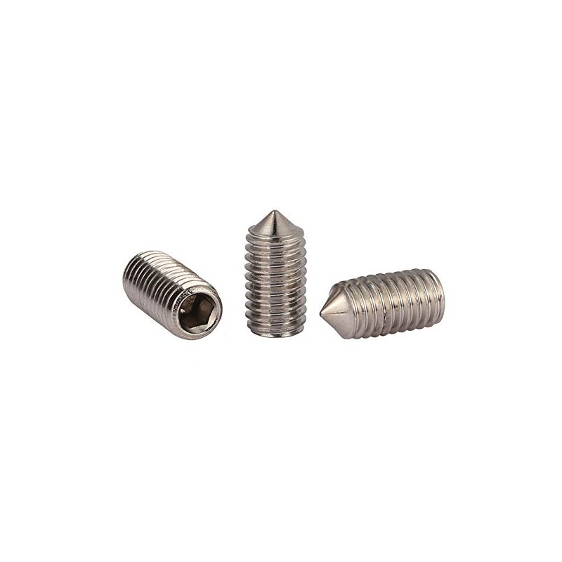 M4*12mm Stainless Steel Cone Point Grub Screws Hex Socket Set