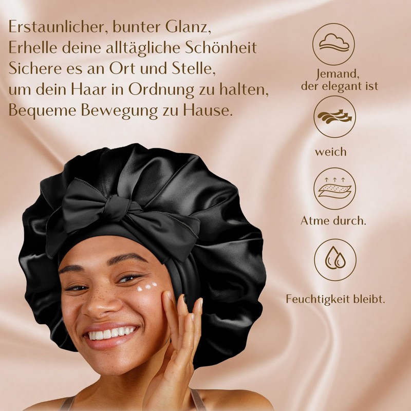 Yanibest Silk Sleep Hat for Women Double Layer Satin Lined