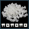 TUCKBOLD 100Pcs White Square Plastic Fastener Retainer Clips for Auto
