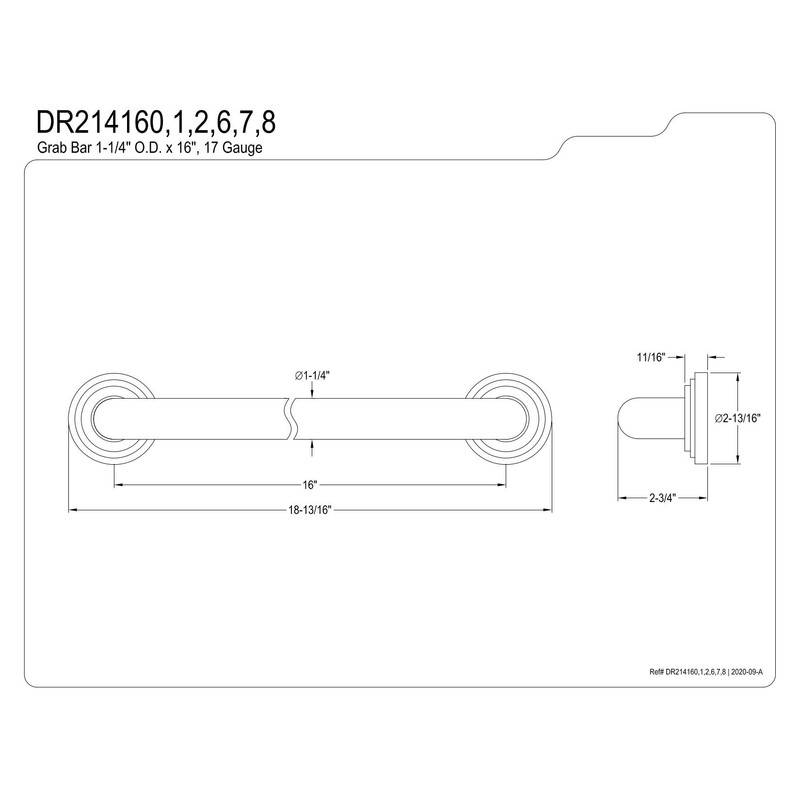 Kingston Brass DR214162 Designer Trimscape Milano 3-Layer Flange 16-Inch Grab