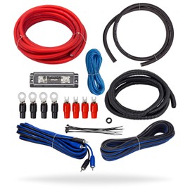 InstallGear 4 Gauge Amp Kit - Amp Kit with Amplifier Installation Wiring True Spec and Soft Touch Wire - 4 Gauge Wire - Amp Wiring Kit 4 Gauge - Sub Wiring Kit - Amp Wire Kit