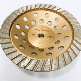 ALSKAR DIAMOND ADCSCT 7 inch Turbo Diamond Grinding Cup Wheel for Concrete Mortar with 5/8-Inch 11mm Thread (7")