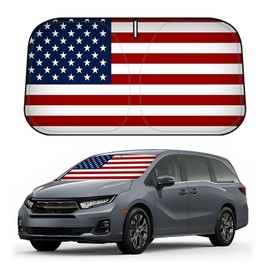 D-Lumina Windshield Sun Shade American Flag for 2018-2025 Honda Odyssey LX EX EX-L Touring Elite Minivan, Front Window Sunshade Sun Visor Sun Shield Block UV Rays Heat, Foldable 2 Layers 210T Material