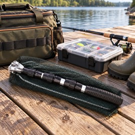 51 Inch Telescoping Fishing Landing Net for Catch & Release – Folding Aluminum Alloy Handle with Small Mesh