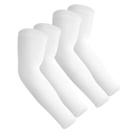 Aegend Sun Protection Cooling Arm Sleeves Sun Sleeves for Men & Women for Cycling, Running, Basketball, Football, Golf, Volleyball, Driving, White 2 Pairs