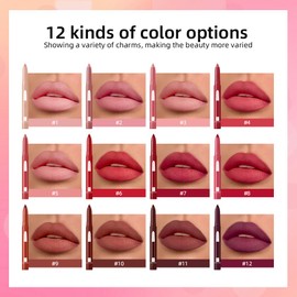 Fovcos 2-in-1 Lip Crayon, lip liner, Lip Liner Pencil, Slim Lip Pencil, Beauty Lip Gloss, Super Professional Tip Matte Lipstick (#5)