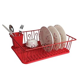 Megachef Mega Chef 17 1/2-inch Dish Rack, Red (93596407M)