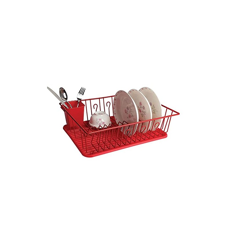 Megachef Mega Chef 17 1/2-inch Dish Rack, Red (93596407M)