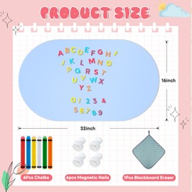 Magnetic Wall Decal for Kids,16x32 Inch Arched Magnetic Chalkboard for Wall,Suitable for Home Decoration Wallpaper and Children's Game Room(Blue