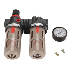 G1/2 2 Unit Compressed Air Filter Regulator Water Oil Separator with Pressure Gauge BFC4000