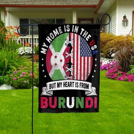 Flag Made in America with Burundian Parts Burundi U.S.A Friendship American Flag Patriotic House Flag (29.5" x 39.5") Double Sided-USA Flags Premium Polyester-Decorative Indoor Outdoor Flag