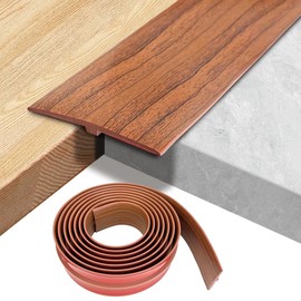Wapasezyar T Profile Transition Strip Floor PVC Transition Profile Door Threshold Strip Transition Rail Flat Divider Strip for Connecting Floors Gaps of Laminate Plank Tiles (Walnut)