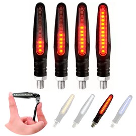 Direccionales Led Motocicleta Moto Secuencial Indicador Intermitente Luces 4pz (Rojo)
