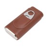3 Finger Cigar Case Leather Cedarwood Lining Travel Portable Cigar