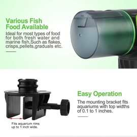 Automatic Aquarium Fish Feeder, Moisture-Proof Electric Auto Fish Feeder,Aquarium Tank Timer Feeder Vacation &Weekend Fish Food Dispenser