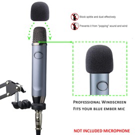 Blue Ember Boom Arm Stand with Pop Filter - Mic Stand with Foam Cover Windscreen for Blue Ember Microphone by YOUSHARES