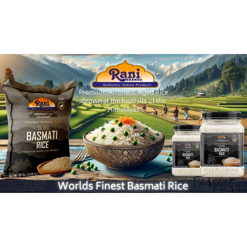 Rani Silver White Basmati Rice Extra Long Aged 40-Pound Bag,