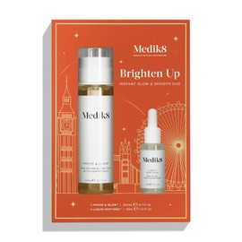 Brighten Up Duo Press and Glow, tónico exfoliante limpiador suave con péptidos líquidos, suero suavizante y reafirmante con múltiples péptidos, 2 unidades
