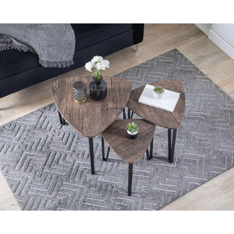 Ikal Set De Mesa Tres Piezas Moderno Para Sala, Hogar