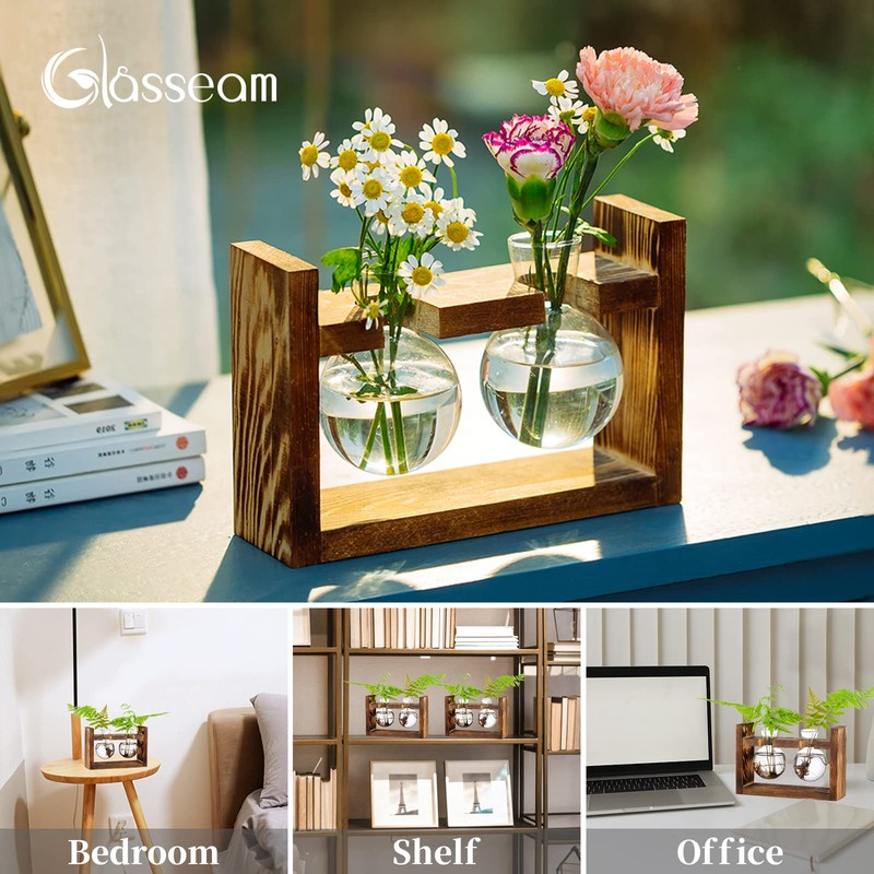 Vermehrungsstation 2 Stück Glühbirne Avocado Vase Glas Eichel Vase Für