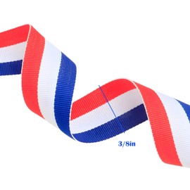 Red White and Blue Ribbon,3/8 Inch Patriotic Ribbon,54.68 Yard Red White Blue Ribbon 4th of July Ribbon