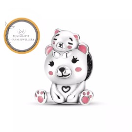 Minimalist Charm Jewerly Mother And Daughter Koala Charm, Animal Charm, Silver Charm, Women Gift Charm