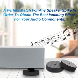 Monosaudio 4Pcs Carbon Fiber Speaker Spikes Floor Protectors 40x10mm Speaker Feet Audio Isolation Feet Isolation Stand Foot Base Pads for Audio,Speakers,Subwoofers,Amplifier,DAC,Turntable(Black)