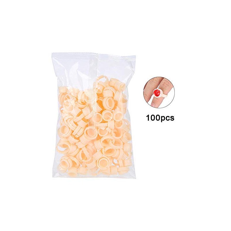 Pack of 100 Disposable Eyebrow Tattoo Ring Ink Cup Microblading