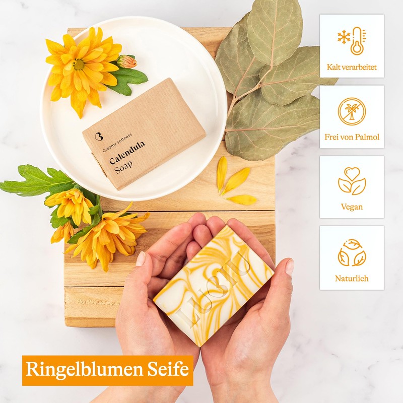 lubiu Marigold Soap Piece - 100 g Natural Soap as