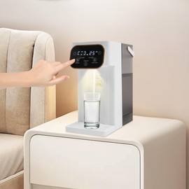 Instant Hot Water Dispenser,3L/101.44oz Large Water Boiler Maker with 12 levels of water temperature and 8 levels of water volume adjustment & Child Locks Night Lights, White