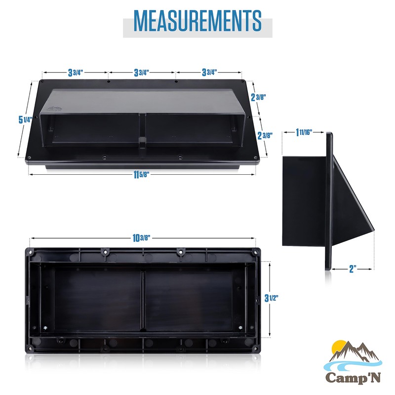 Camp'N RV Exhaust Vent Cover (Black) - Perfect RV Stove