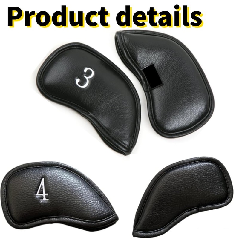 Golf Club Head Covers, Full Set of 12, Synthetic Leather,