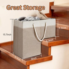 slcinwzdt Stair Basket for Stairs with Handle, Staircase Baskets for Carpeted and Wooden Stairs,16" Step Storage Basket for Toys, Clothes, Books, Tools, with Hard Board, Anti-slip (Brown, 1 pack)