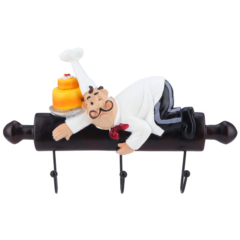 Wall Hook Cartoon Chef Figurine SelfAdhesive Hanger Hotel Dining Room