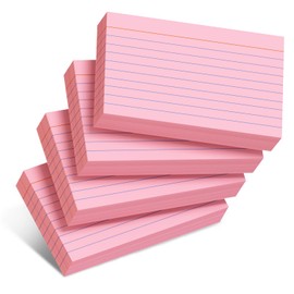 Pink Index Cards 3x5 Inch- 200 Pack, Ruled Index Flash Cards for Studying, Lined Note Cards 3x5 Index Cards, Pink Flashcards 3 x 5 Notecards Lined Study Cards College Ruled for Office, Home and School
