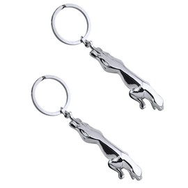 YULIAO 2 x key rings, key ring, car key rings, silver colour keychain, creative metal keychain, ready to give as a gift, handbag, car phone decoration, silver