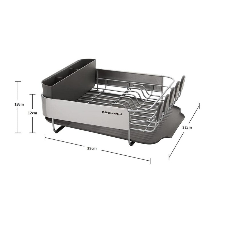 KitchenAid Compact, Space Saving Rust Resistant Dish Rack, with Angled