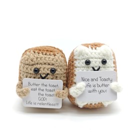 Positive Toast,Positive Crochet Animals,Emotional Support Potato,Suitable for Girlfriend/Boyfriend/Men/Mom/Dad/Best Friend