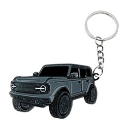 UHANBUT Car Keychain, 4-Door Metal Enamel Key Chain, Fob Cover Cool Mod Accessory, Compatible with Ford Bronco 2021 2022 2023(Grey)