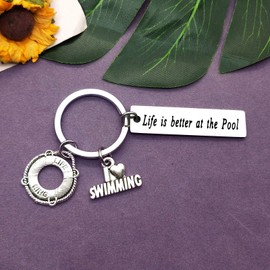 Vadaka Swim Keychain Gift Swimming Lover Gift Swim Team Gift Keyring Swimming Jewelry for Swimmers Inspirational Swimmers Gift Keyring Birthday Retirement Christmas Graduation Gift