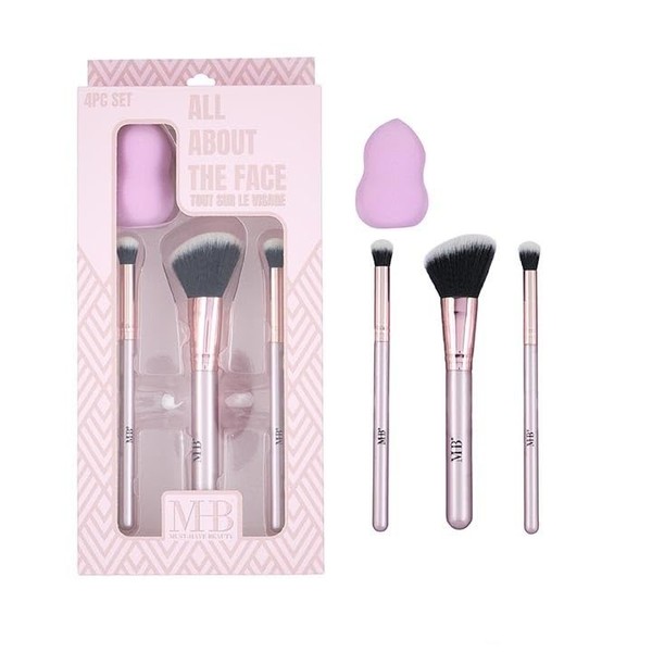 4pc Makeup Brush Set - All About The Face Cosmetic