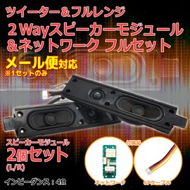 Tweeter & Full Range 2-Way Speaker Module L/R [Set of 2] & Network Full Set, Perfect for Sound Bar DIY 4Ω [Speaker DIY Audio]