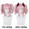 ESUNO Pink Pigtail Wig Pink Ponytail Wigs for Women Pastel