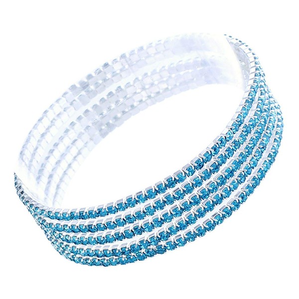 Rosemarie Collections Women's Set of 5 Sparkling Crystal Rhinestone Stacking