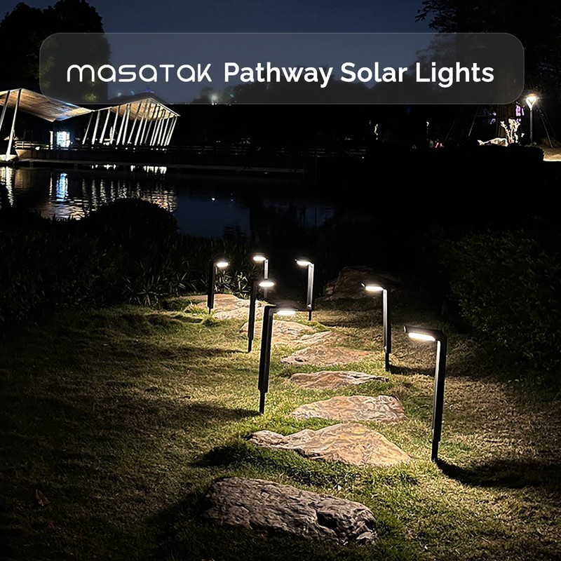 masatak Warm White Solar Pathway Lights 2 Pack - Ultra