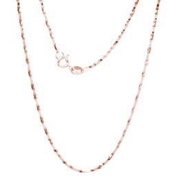 THE JEWEL ZONE Sterling Silver 18" Length Multi Tone Crafted Square Snake Chain Necklace - 0.9mm
