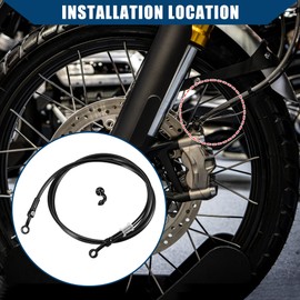 Hihaha Brake Line Motorcycle Hydraulic Brake Line Oil Hose Pipe with Banjo / Inner for ATV Motorcycle Motocross / Durable 170 cm Length / 1 Set