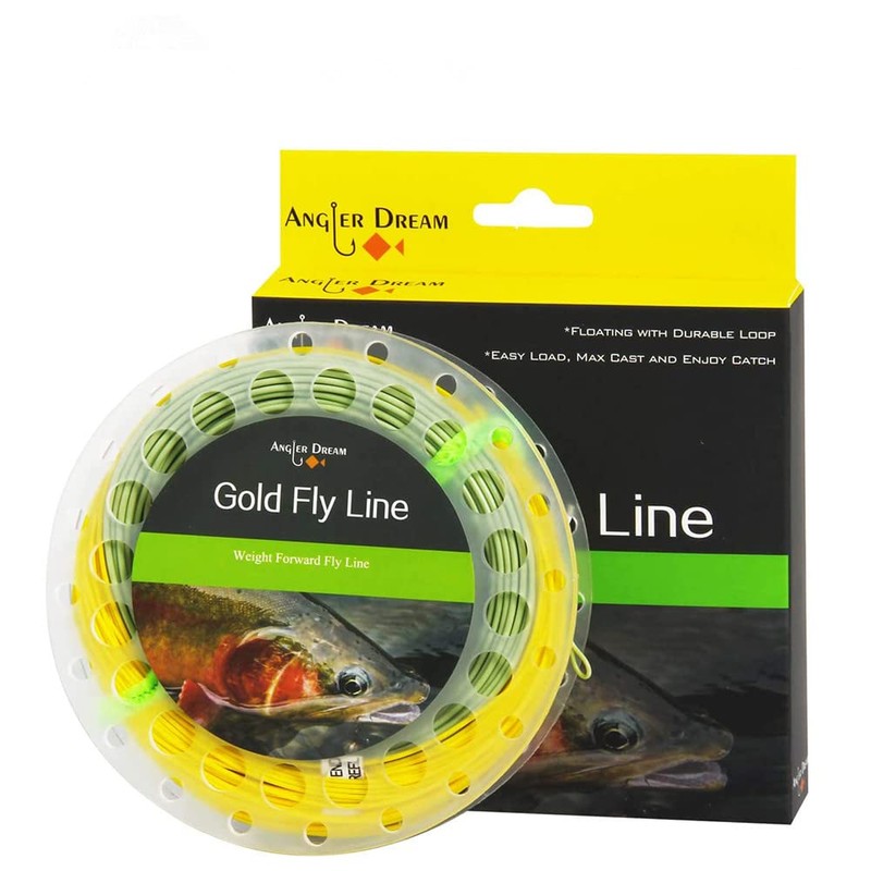 ANGLER DREAM Gold Fly Line 90FT Weight Forward Floating 7WT