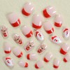 Christmas Press on Nails Short Square Fake Nails French Press