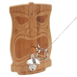 GSE Games & Sports Expert Football/Tiki Face Bamboo Hook and Ring Toss Tailgating Game Set for Indoor/Outdoor Family Fun Party Game (Tiki Face)
